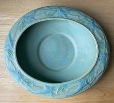 Vintage ROSEVILLE CREMONA 11" Green Art Deco Console Bowl 178-8 - VGUC