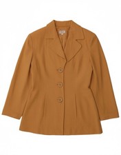 TENAX Womens 3 Button Blazer Jacket UK 12 Medium Brown Viscose DY17