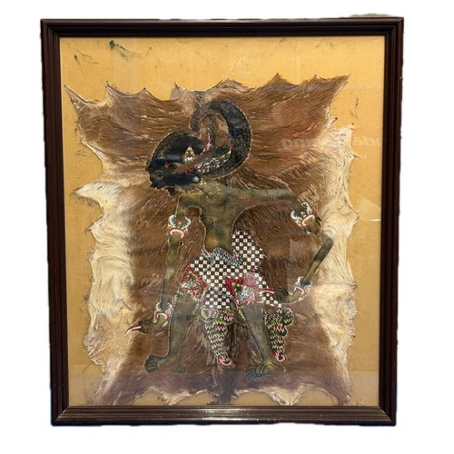 Tableau ancien fourrure peau