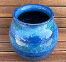 Vase bleu vintage poterie