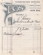 38 GRENOBLE torrefacteur BOS 1908 cafe