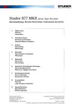 Service Manual Instructions for Revox B 77 MK2 (B77 MK2)