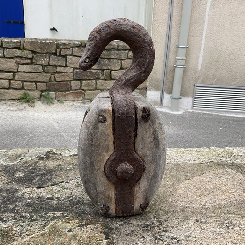 Ancienne poulie bateau - poulie,