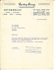 Pavillons sous Bois (75) Invoice 1953. Sporting garage.for a 202 U.