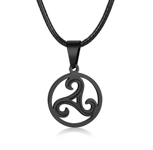 Collier homme triskel acier - collier,