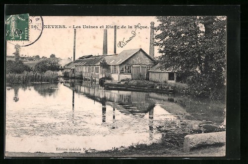 Cpa nevers les usines - nevers,,