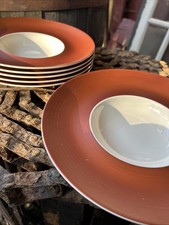 SET 6 Villeroy & Boch Copper Glow  Porcelain Bowl/Deep Plate 11 1/4” NEW