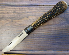 ancien COUTEAU opinel carbone custom bois de cerf