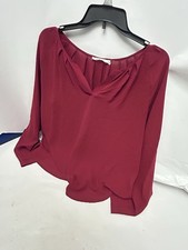 Lush womens long sleeve red blouse large
