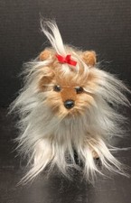 Vintage FAO SCHWARZ Yorkshire Terrier Yorkie Puppy Dog  Realistic 12” Plush.
