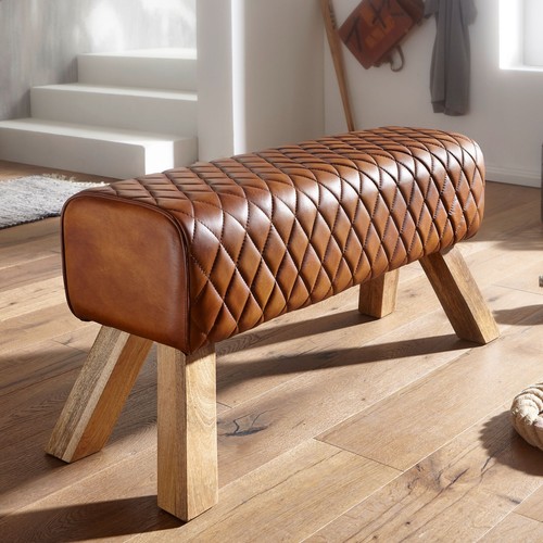 Finebuy banc cuir véritable - cuir,