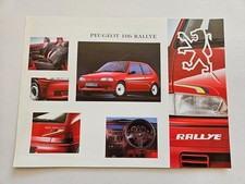 PEUGEOT 106 RALLYE SALES BROCHURE 1994