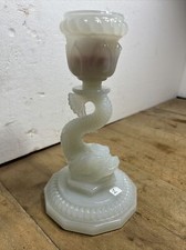 Portieux opaline candle holder, dolphin, fish 19th century old foot