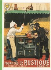 CHOCARNE MOREAU "Illustrator" postcard LE RUSTIQUE -DRAWING: stove (cooked