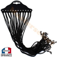 Lot de 12 cordons pour branches lunettes de vue,soleil. Couleur Noir