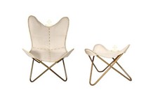 Set Fauteuil Papillon En Cuir