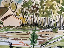 Peinture 1976 Papier Gouache