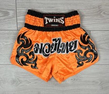 Short de boxe orange Muay Thai vintage Twins homme taille M