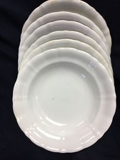 7 anciennes assiettes Creuse A Pâtes faïence fine blanche Sarreguemines  (79)