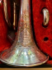 F. BESSON BREVETTE CORNET LONDON CIRCA 1875.Rose Gold Engraving