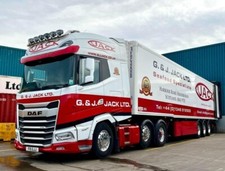 TEKNO 85879 DAF XG TRACTEUR 6X2 & SEMI-REMORQUE FRIGO " G & J  JACK LTD MINT BOX