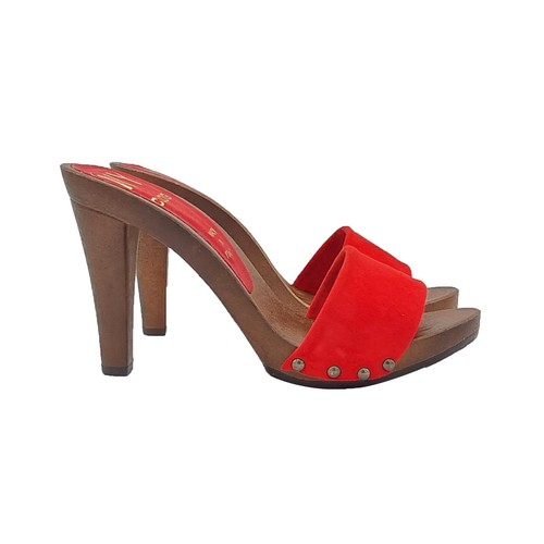 Mules avec bande daim - mules, rouge