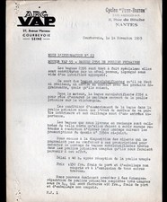 "CURVEVOIE (92) ENGINES for MOPEDS "ABG VAP" letter in 1955
