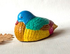 Canard mandarin multicolore artisanat - Peint à la main - Pièce unique céramique