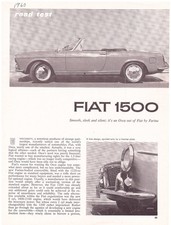 1960 Fiat 1500 Roadster, Detailed ROAD TEST Report From USA Car Magazine