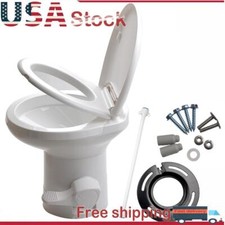 20" Gravity Flush Toilet RV Camper Foot Pedal Home Caravan Travel Camping