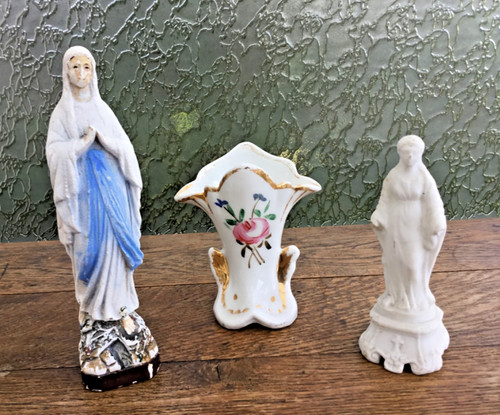 Statue vierge marie ancienne - 2,