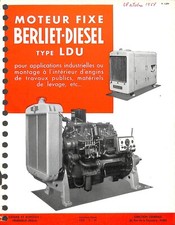 BERLIET / LEAFLET / FIXED ENGINE DIESEL TYPE LDU 1955