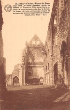 BELGIQUE THUIN ABBAYE D AULNE PIGNON DU TRANSEPT NORD ET PORTE DONNANT ACCE
