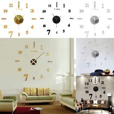 Autocollant Mural Set Horloge Maison Miroir Moderne Bureau Plastiques Shop