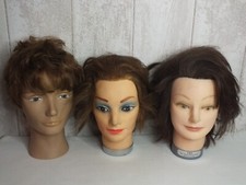 Lot de 3 TETES de MANNEQUIN de COIFFURE --PIVOT POINT