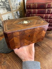 boite & Thé Marqueterie XIX Eme Bois & Antique Tea Box