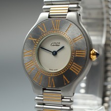 [Near MINT] Vintage Cartier Must de 21 Roman 31mm Quartz Unisex Watch From JAPAN