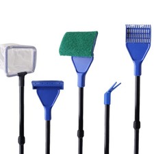 5 en 1 Nettoyage Aquarium Kit Nettoyeur Vitre Aquarium avec Grattoir Algues A...