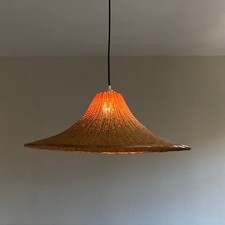 Vintage LAMP-7521 Large Rattan Chandelier Pendant Light