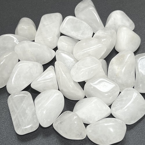 White quartz crystal tumbled - quartz,
