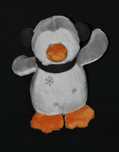 Peluche doudou pingouin gris - pingouin,