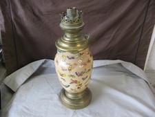 Antique China Porcelain Kerosene Lamp - Rare Insect Decor - 19th Century »