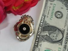 Victorian Brooch Pin Jewelry Onyx Enamel (VT98)