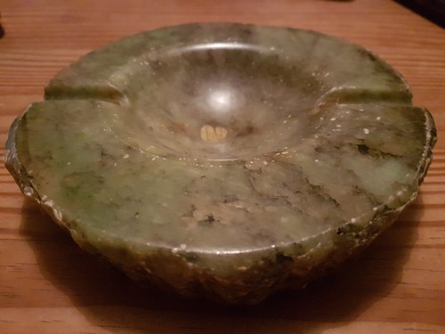 Ancien cendrier marbre vert - marbre,
