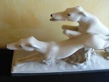 Lemanceau - groupe levriers sautant - céramique art déco