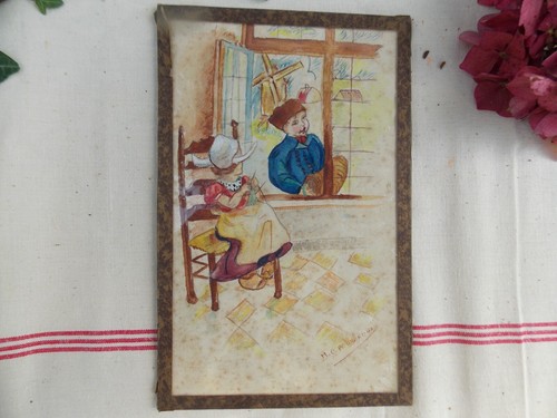 Ancien petit cadre dessin - ancien,