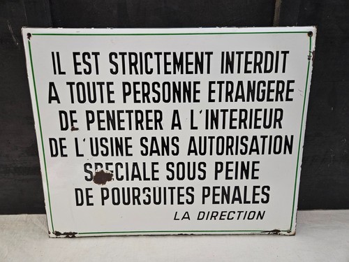 Ancienne plaque émaillée - ,