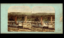 Wales, Coal Mine d&#039;Ebbw Vale, ca.1856, watercolor stereo t