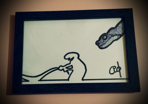 Dessin encadré la linea - :,