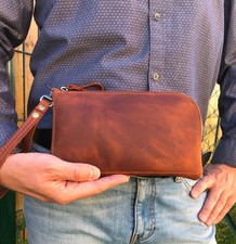 Pochette homme cuir véritable